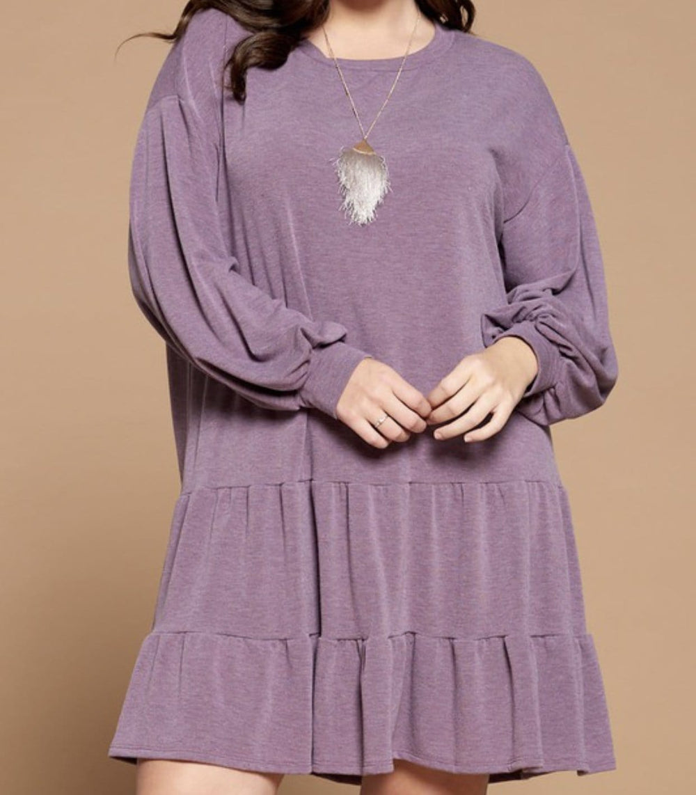 [Plus] Bubble Sleeve Tunic Dress - Eighth of August 