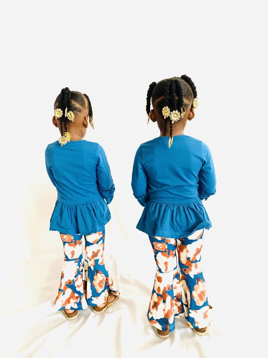 
                  
                    Blue Floral Bell Bottom Set - Eighth Of August
                  
                